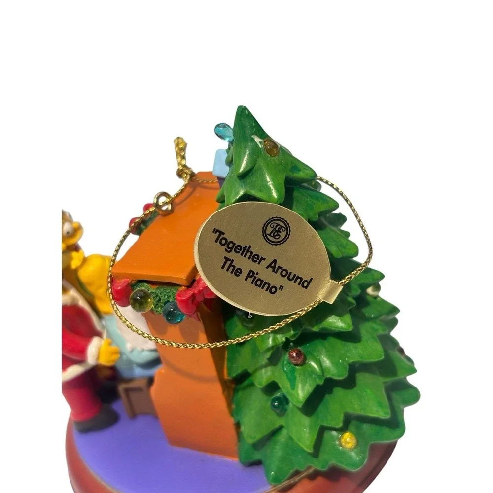 2005 Simpsons Bradford Christmas Ornament Illuminated Together Around The Piano
